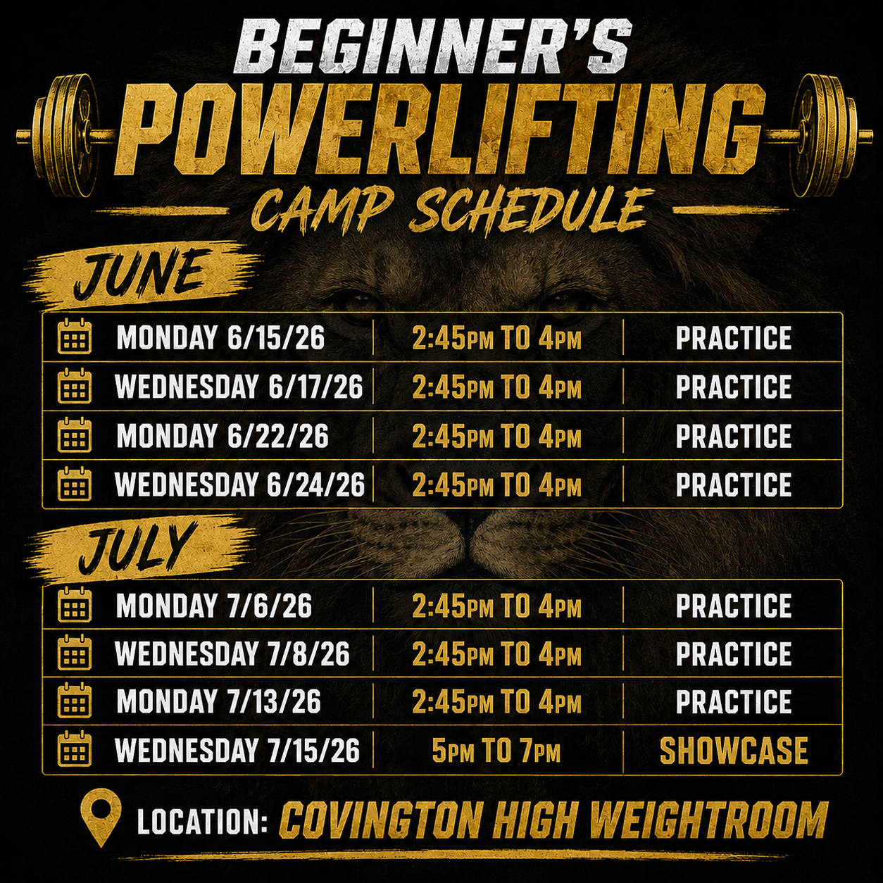 Powerlifting Camp